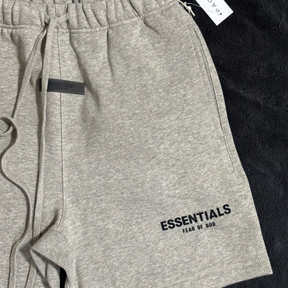 Essentials Light Gray Athletic Men's Shorts - Picture 2 of 7